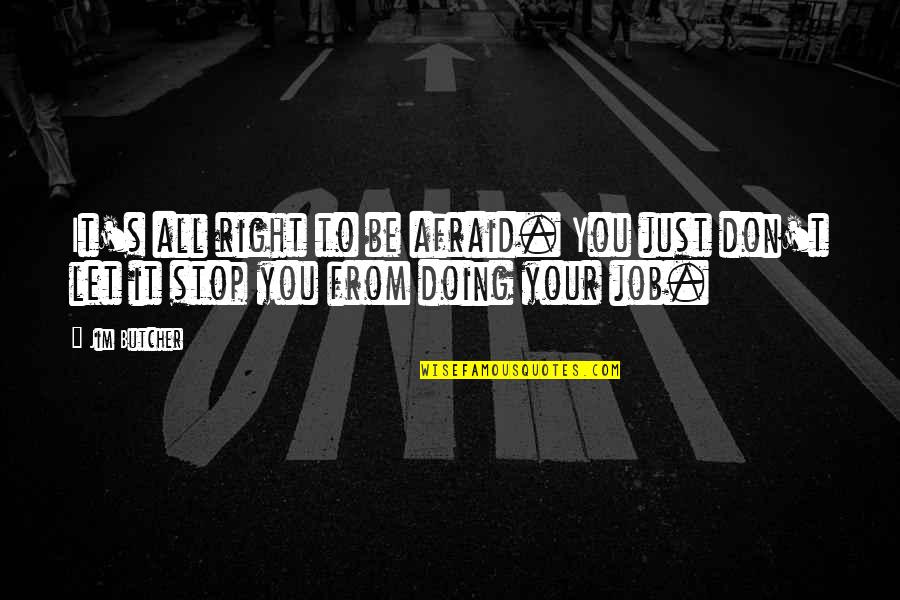 Shanine Quotes By Jim Butcher: It's all right to be afraid. You just