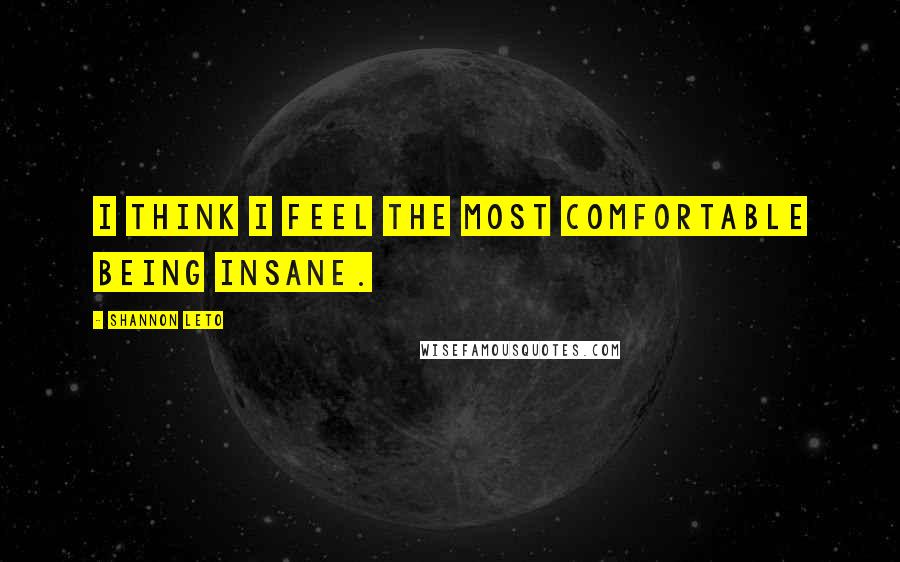 Shannon Leto quotes: I think I feel the most comfortable being insane.