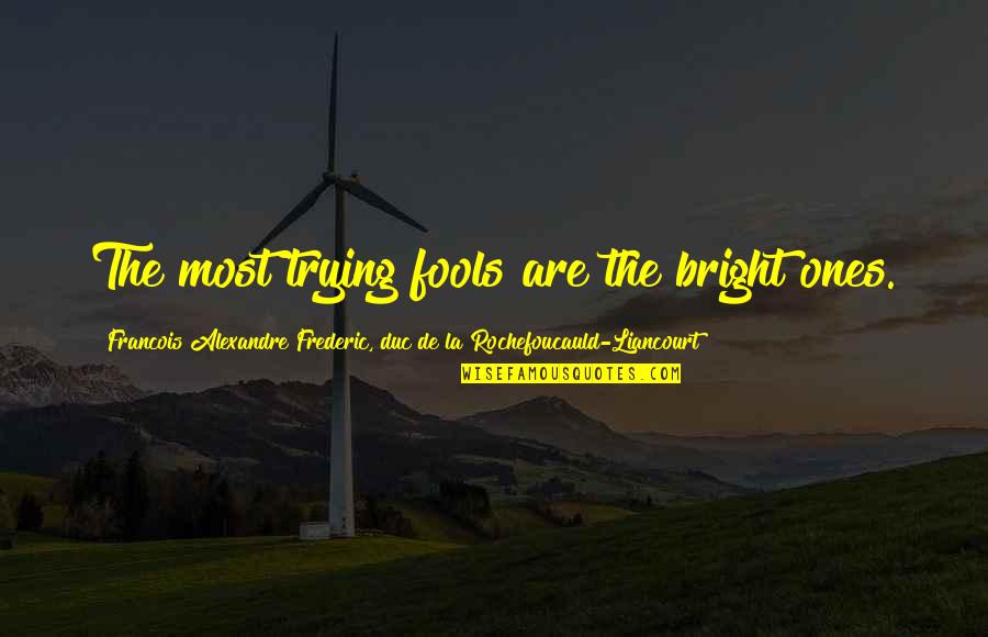 Shannon Watts Quotes By Francois Alexandre Frederic, Duc De La Rochefoucauld-Liancourt: The most trying fools are the bright ones.