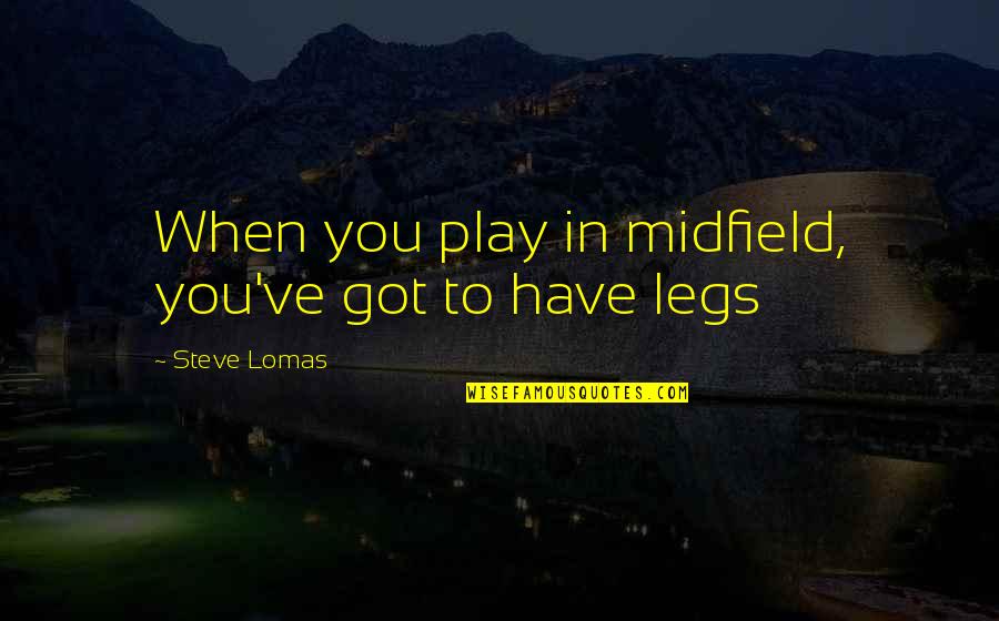 Shanoah Curran Quotes By Steve Lomas: When you play in midfield, you've got to Shanoah Curran Quotes By Steve Lomas: When you play in midfield, you've got to