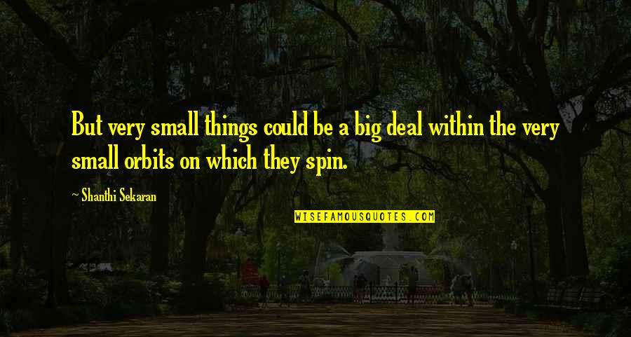 Shanthi Quotes By Shanthi Sekaran: But very small things could be a big Shanthi Quotes By Shanthi Sekaran: But very small things could be a big
