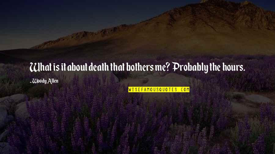 Shanthi Quotes By Woody Allen: What is it about death that bothers me?