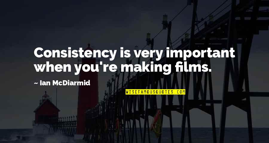 Shaolin Memorable Quotes By Ian McDiarmid: Consistency is very important when you're making films.