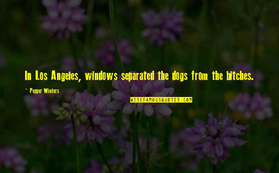 Shape The Flowing Quotes By Pepper Winters: In Los Angeles, windows separated the dogs from