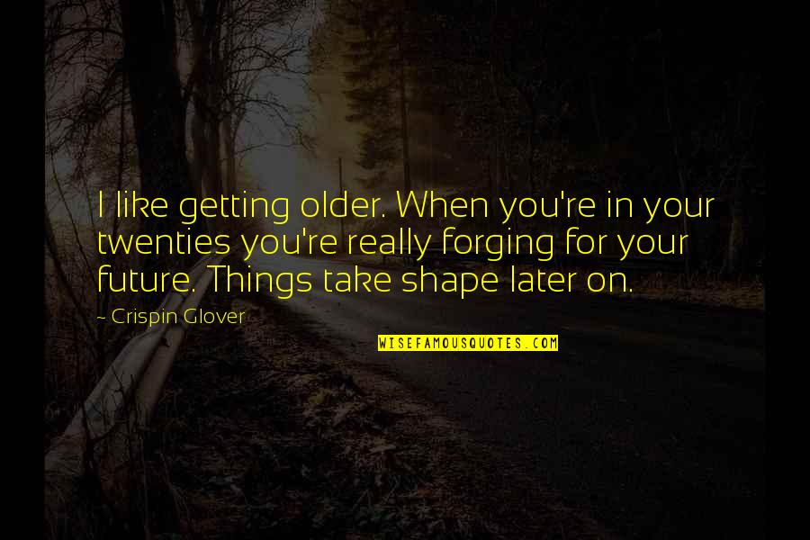 Shape Your Future Quotes By Crispin Glover: I like getting older. When you're in your