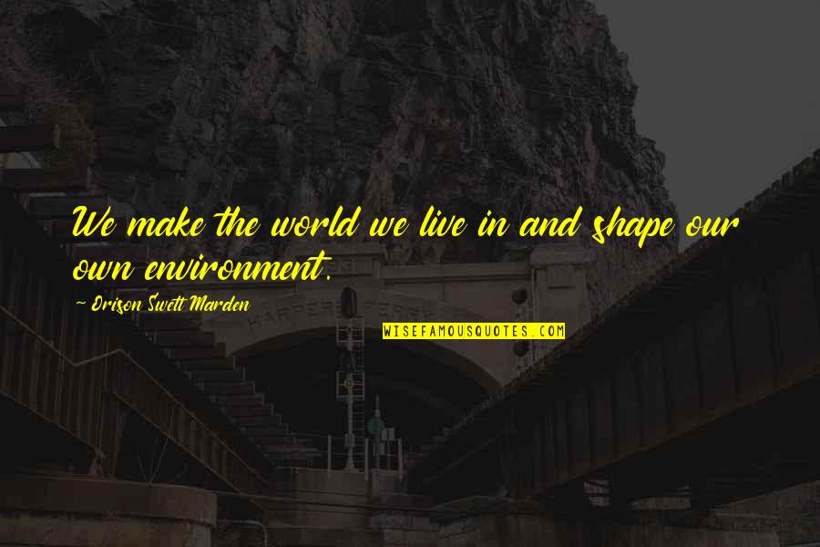 Shape Your World Quotes By Orison Swett Marden: We make the world we live in and