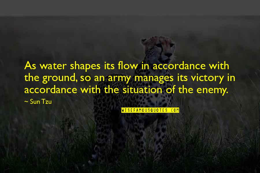 Shapes In Art Quotes By Sun Tzu: As water shapes its flow in accordance with