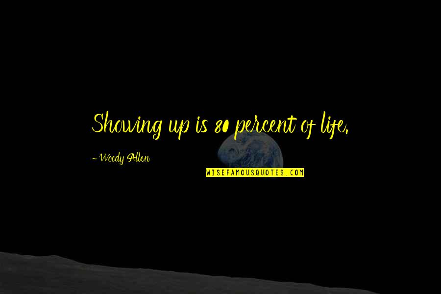 Shapton Ceramic Whetstone Quotes By Woody Allen: Showing up is 80 percent of life.
