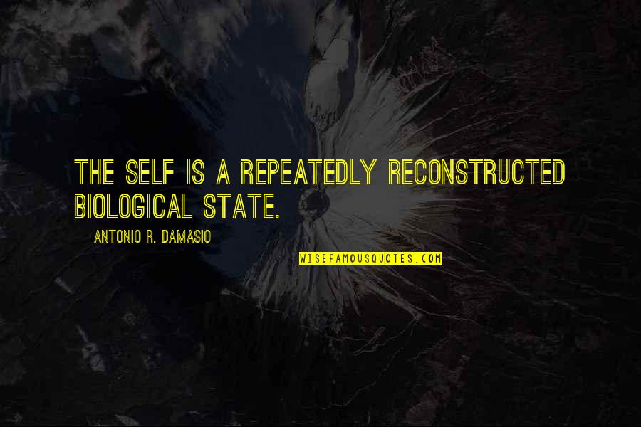 Shaquaya Quotes By Antonio R. Damasio: The self is a repeatedly reconstructed biological state. Shaquaya Quotes By Antonio R. Damasio: The self is a repeatedly reconstructed biological state.