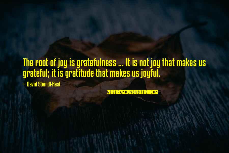 Shared Suffering Quotes By David Steindl-Rast: The root of joy is gratefulness ... It