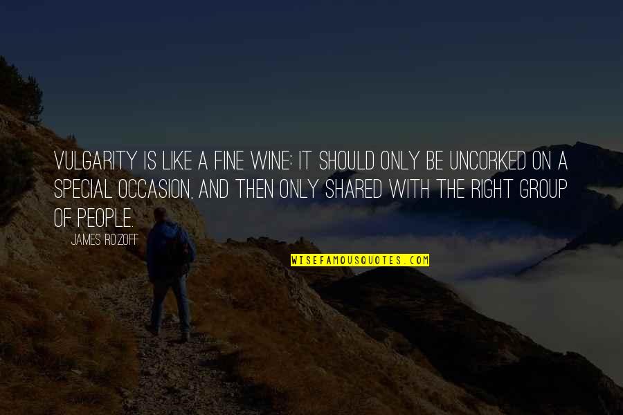 Shared With Quotes By James Rozoff: Vulgarity is like a fine wine: it should