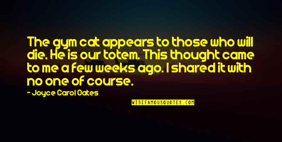 Shared With Quotes By Joyce Carol Oates: The gym cat appears to those who will
