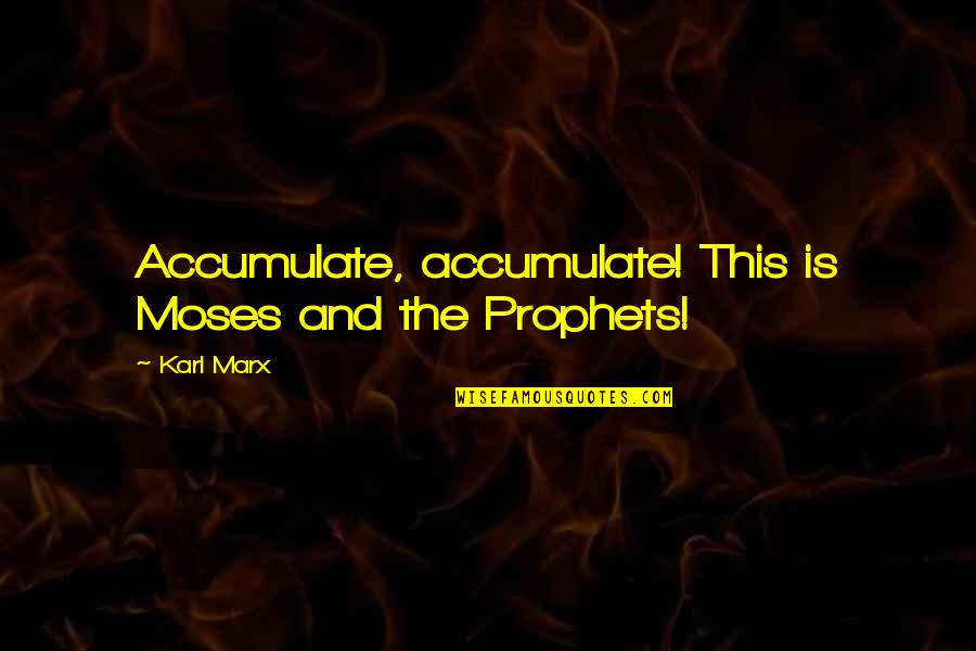 Sharelabs Quotes By Karl Marx: Accumulate, accumulate! This is Moses and the Prophets!