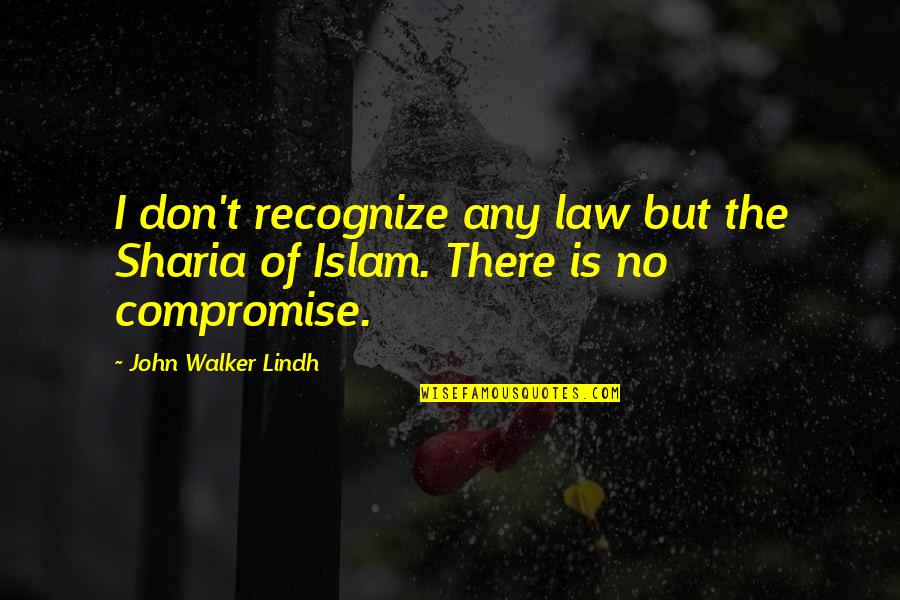 Sharia Law Quotes By John Walker Lindh: I don't recognize any law but the Sharia