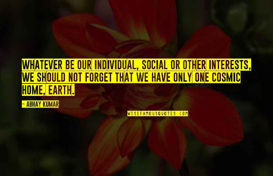 Sharie Wilson Quotes By Abhay Kumar: Whatever be our individual, social or other interests,
