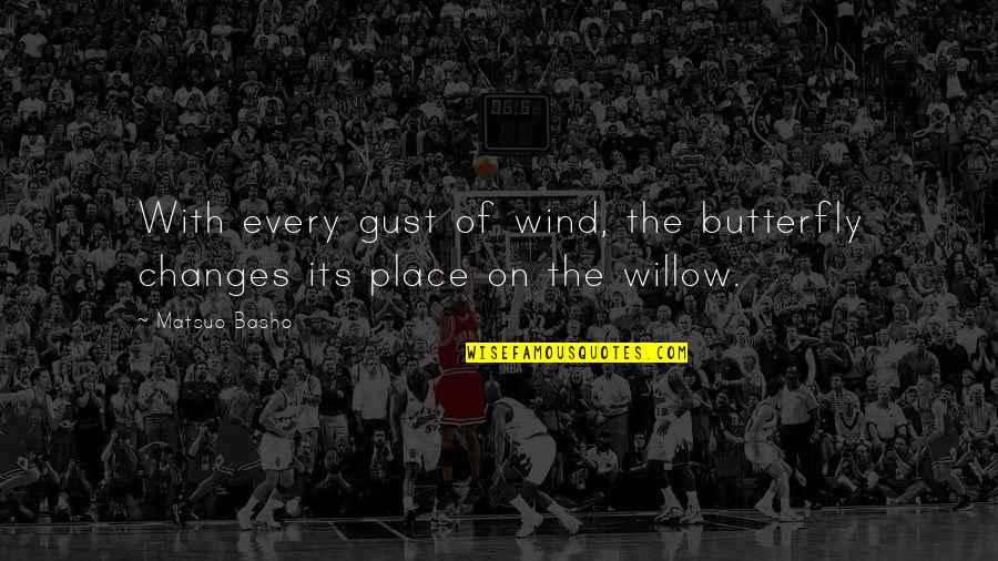 Sharife Quotes By Matsuo Basho: With every gust of wind, the butterfly changes