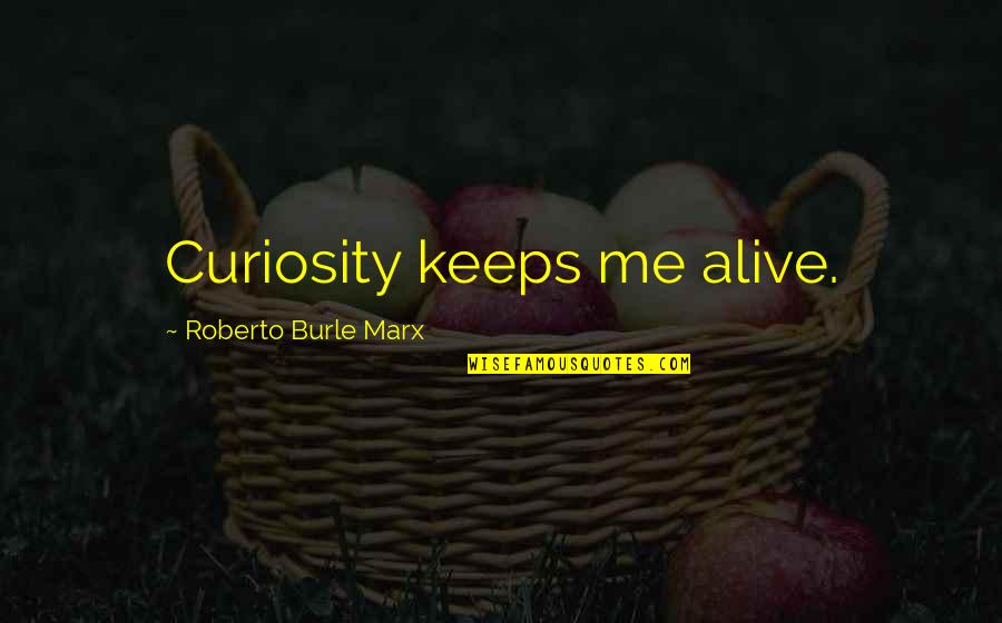 Sharing Life Experiences Quotes By Roberto Burle Marx: Curiosity keeps me alive.