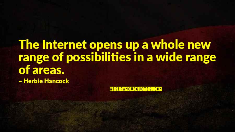 Sharing Things In Common Quotes By Herbie Hancock: The Internet opens up a whole new range