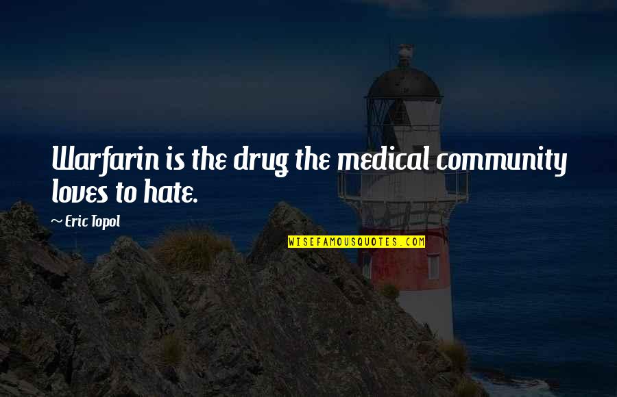 Sharking Quotes By Eric Topol: Warfarin is the drug the medical community loves