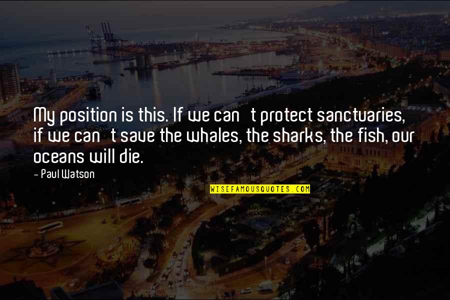 Sharks The Fish Quotes By Paul Watson: My position is this. If we can't protect
