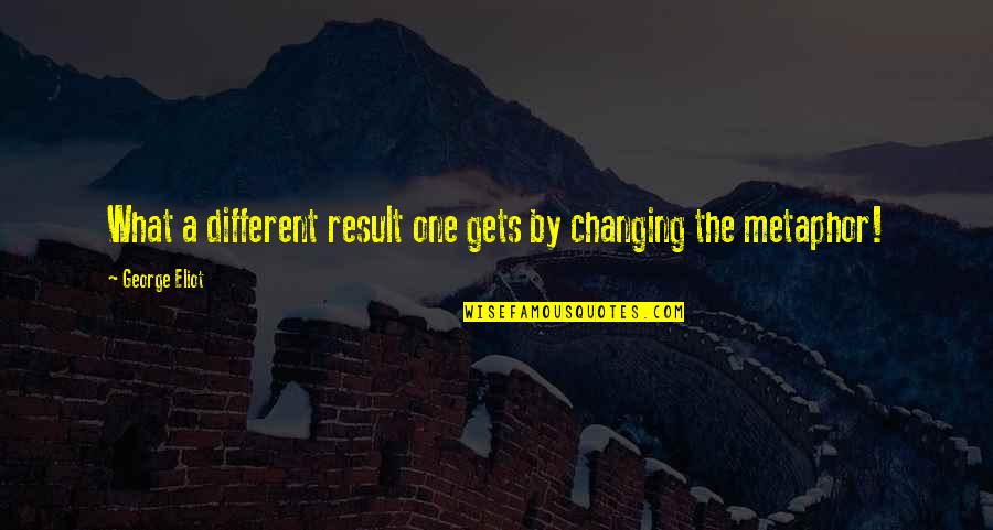 Sharlene Anne Conde Quotes By George Eliot: What a different result one gets by changing