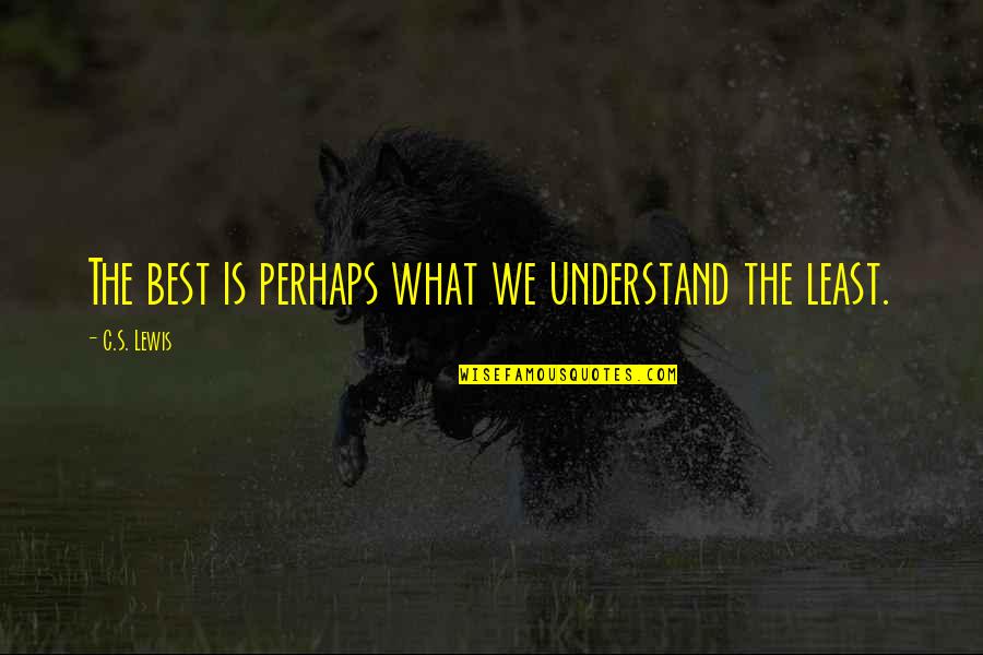 Sharmistha Das Quotes By C.S. Lewis: The best is perhaps what we understand the