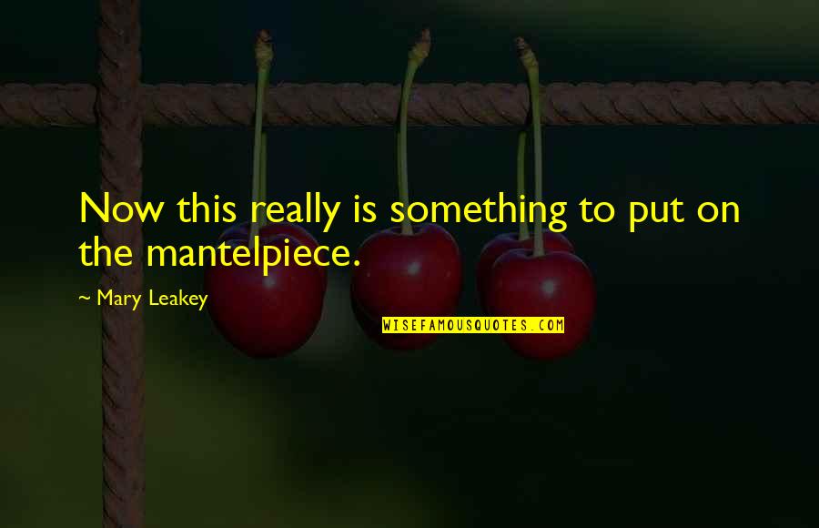 Sharnay Handy Quotes By Mary Leakey: Now this really is something to put on Sharnay Handy Quotes By Mary Leakey: Now this really is something to put on
