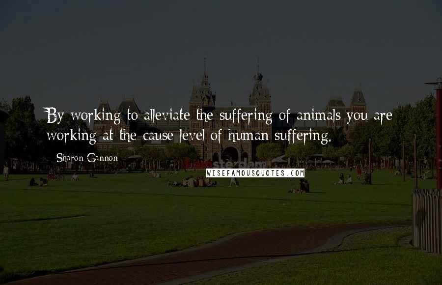 Sharon Gannon quotes: By working to alleviate the suffering of animals you are working at the cause level of human suffering. Sharon Gannon quotes: By working to alleviate the suffering of animals you are working at the cause level of human suffering.