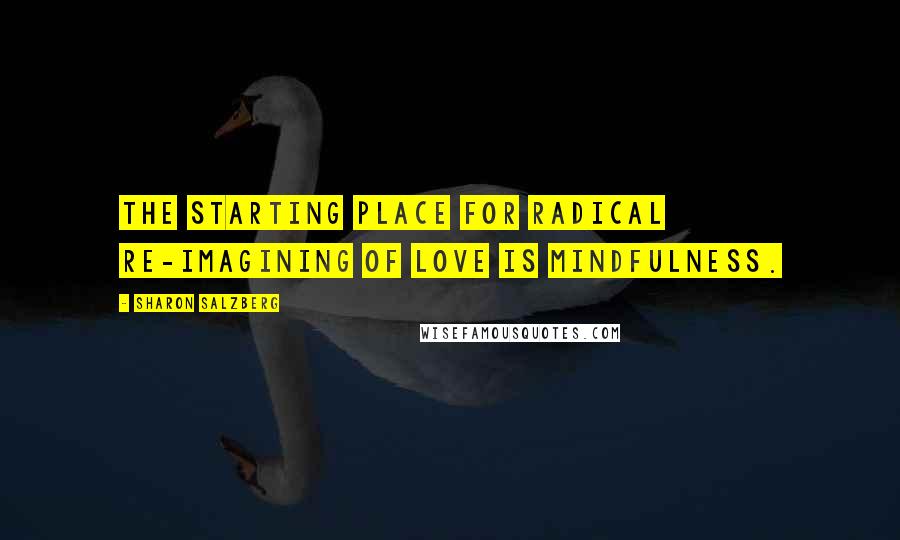 Sharon Salzberg quotes: The starting place for radical re-imagining of love is mindfulness.