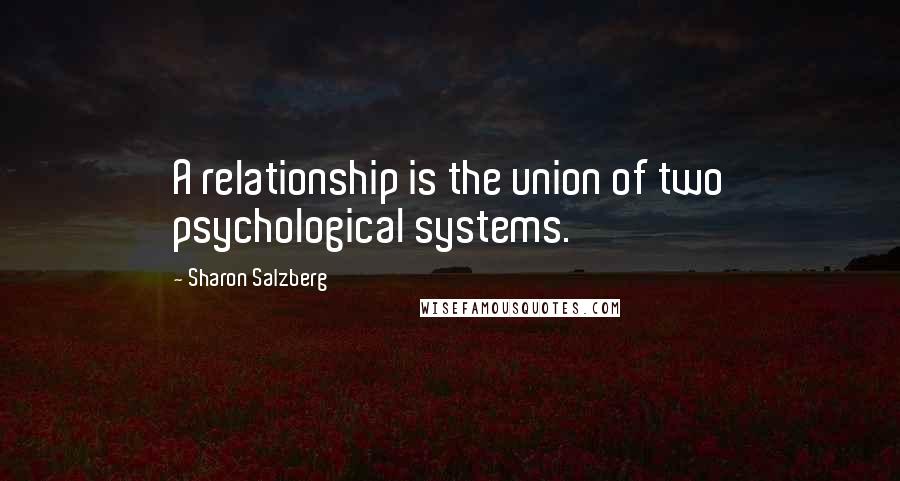 Sharon Salzberg quotes: A relationship is the union of two psychological systems.