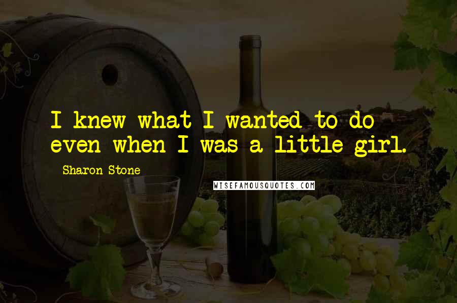 Sharon Stone quotes: I knew what I wanted to do even when I was a little girl.