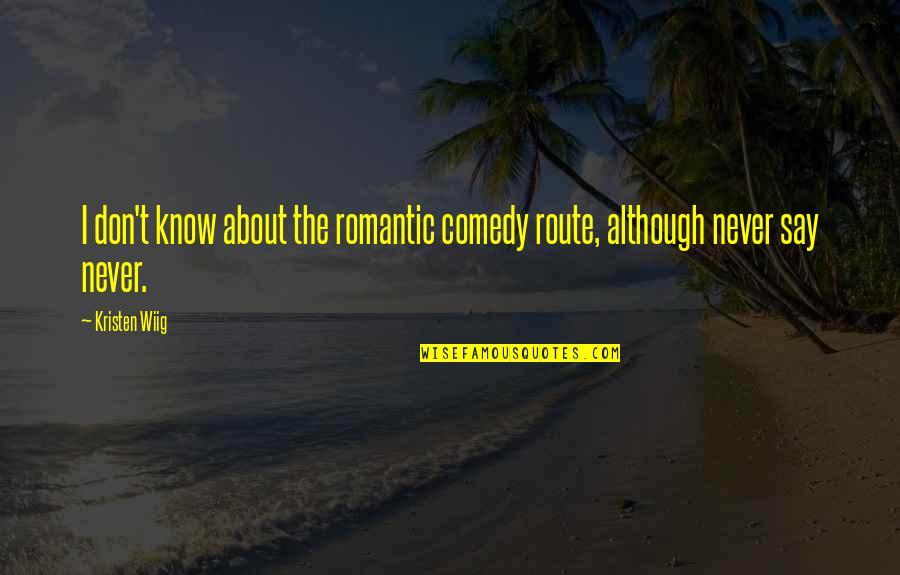 Sharps Bedroom Quotes By Kristen Wiig: I don't know about the romantic comedy route,
