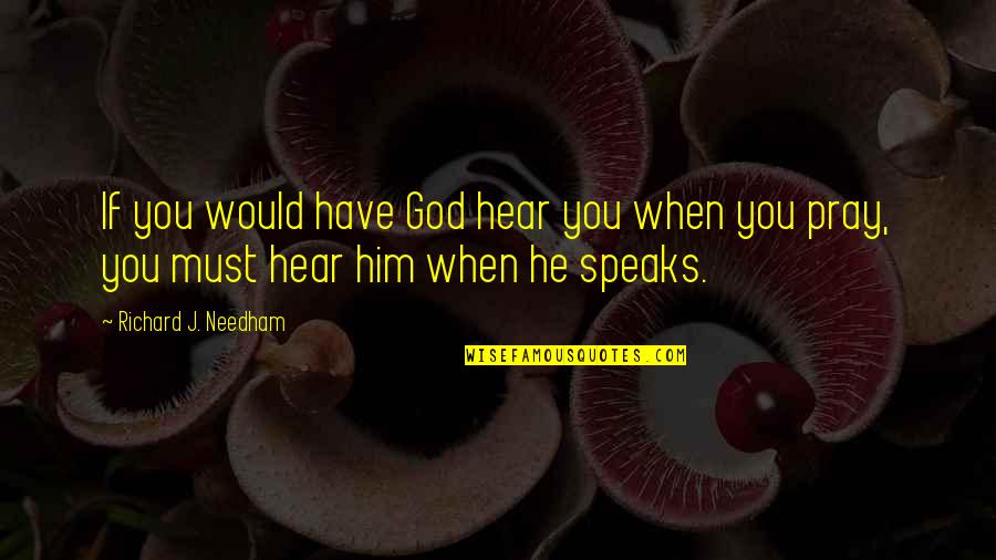 Sharpstein Quotes By Richard J. Needham: If you would have God hear you when
