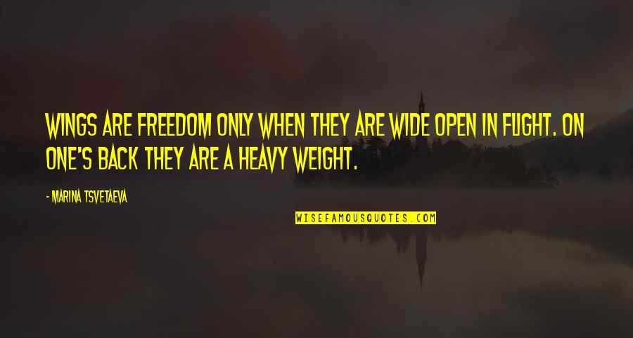 Sharta Sharta Quotes By Marina Tsvetaeva: Wings are freedom only when they are wide
