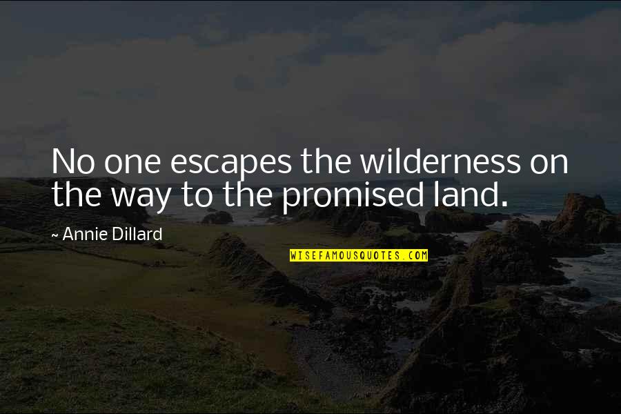 Shatamanam Bhavati Quotes By Annie Dillard: No one escapes the wilderness on the way Shatamanam Bhavati Quotes By Annie Dillard: No one escapes the wilderness on the way