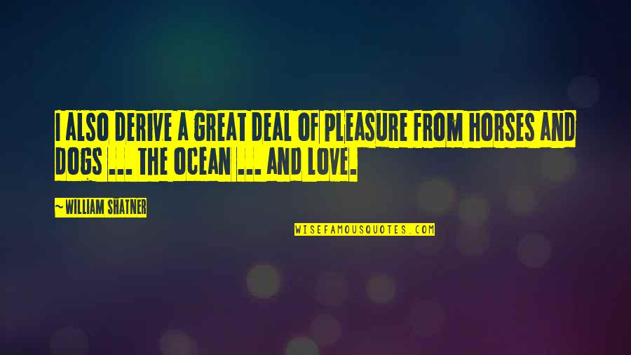 Shatner Quotes By William Shatner: I also derive a great deal of pleasure Shatner Quotes By William Shatner: I also derive a great deal of pleasure