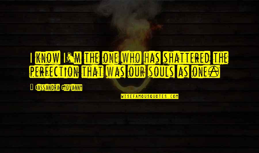 Shattered Love Quotes By Cassandra Giovanni: I know I'm the one who has shattered
