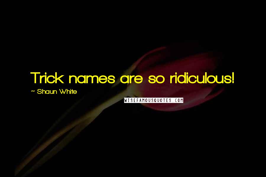 Shaun White quotes: Trick names are so ridiculous!