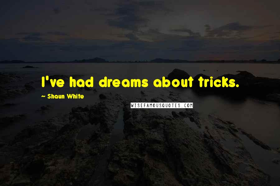 Shaun White quotes: I've had dreams about tricks.