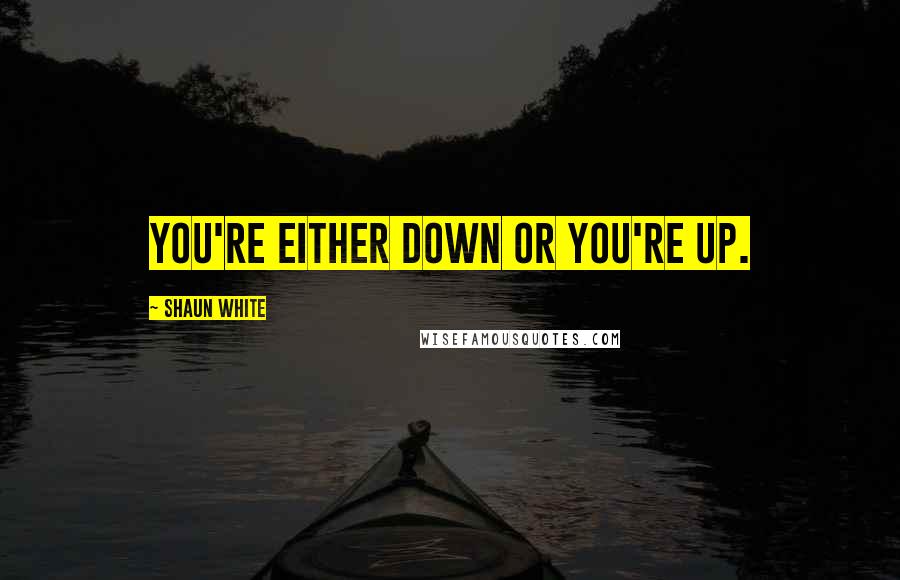 Shaun White quotes: You're either down or you're up.