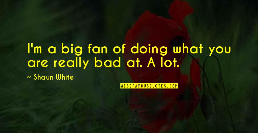 Shaun White Quotes By Shaun White: I'm a big fan of doing what you