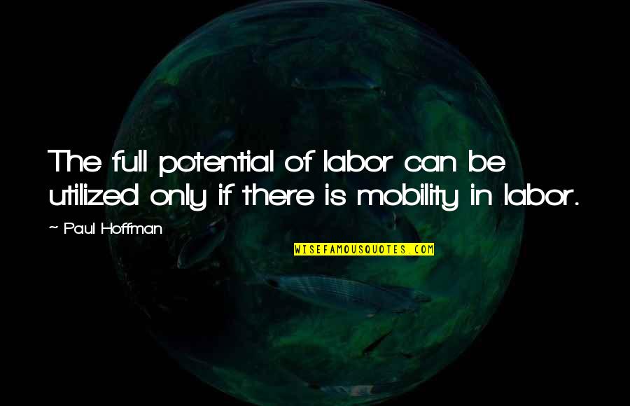 Shaundi And Meg Quotes By Paul Hoffman: The full potential of labor can be utilized
