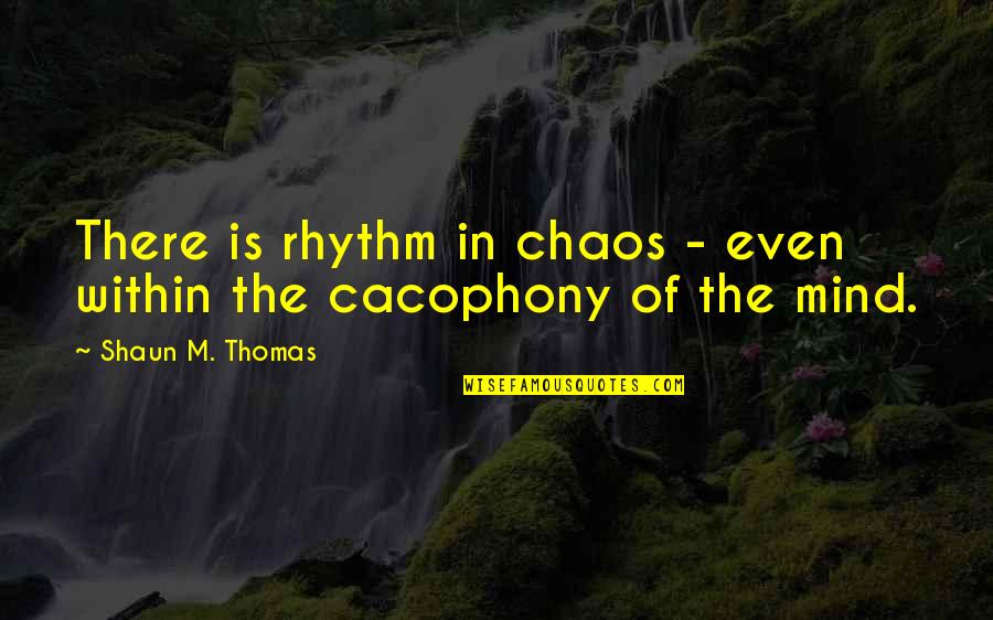 Shaun's Quotes By Shaun M. Thomas: There is rhythm in chaos - even within Shaun's Quotes By Shaun M. Thomas: There is rhythm in chaos - even within