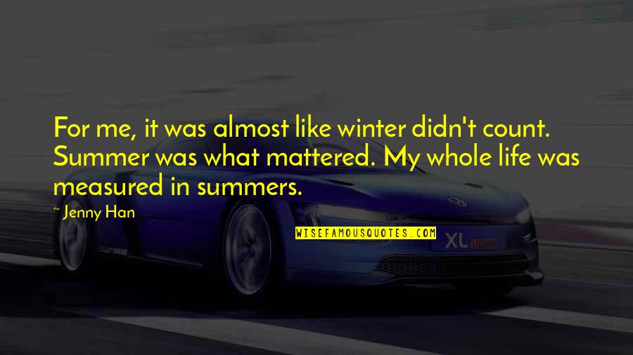 Shaunte Rapper Quotes By Jenny Han: For me, it was almost like winter didn't Shaunte Rapper Quotes By Jenny Han: For me, it was almost like winter didn't