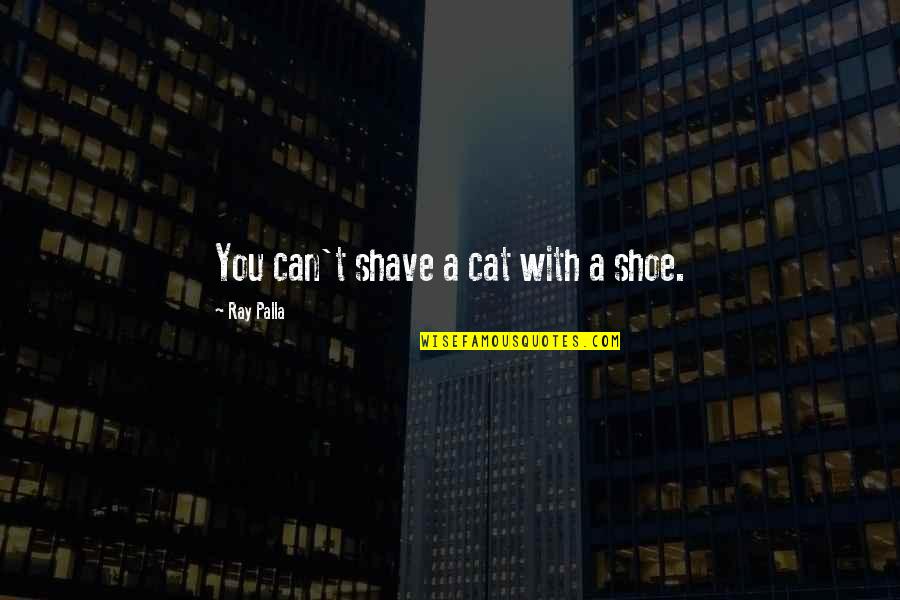 Shave Off Quotes By Ray Palla: You can't shave a cat with a shoe.