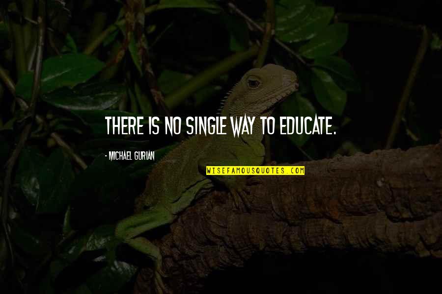Shavit's Quotes By Michael Gurian: There is no single way to educate. Shavit's Quotes By Michael Gurian: There is no single way to educate.