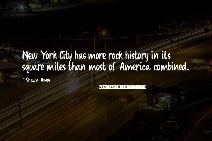 Shawn Amos quotes: New York City has more rock history in its 305 square miles than most of America combined.