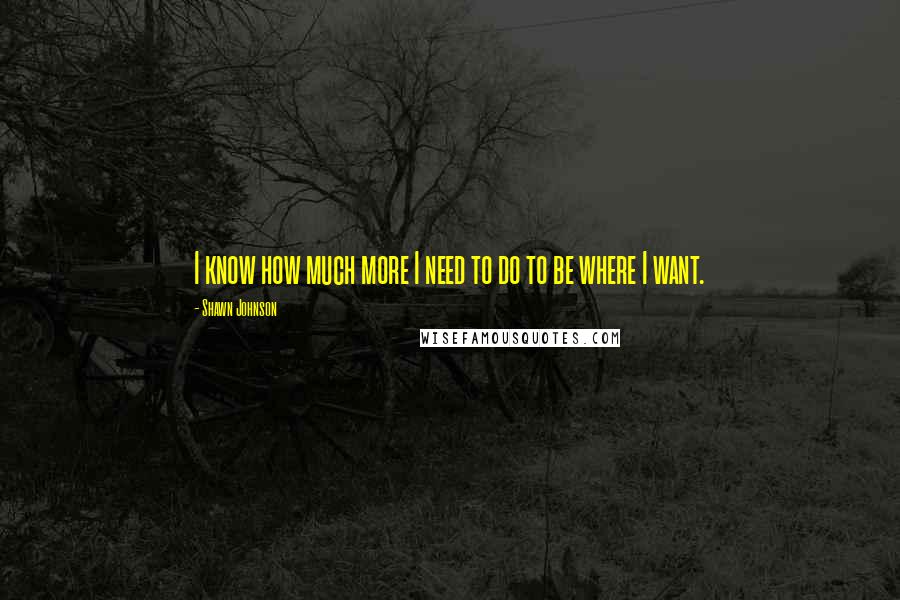 Shawn Johnson quotes: I know how much more I need to do to be where I want.