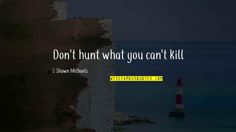 Shawn Michaels Quotes By Shawn Michaels: Don't hunt what you can't kill