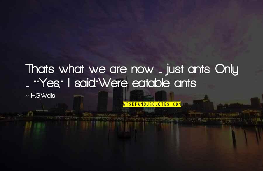 Shawnasdoglife Quotes By H.G.Wells: That's what we are now - just ants.